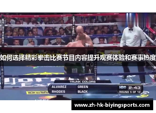 如何选择精彩拳击比赛节目内容提升观赛体验和赛事热度
